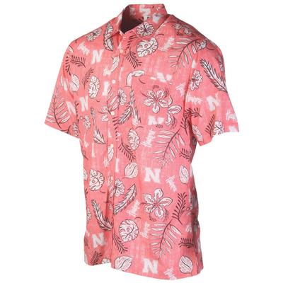 Nebraska Wes and Willy Men's Vintage Floral Button Down Shirt