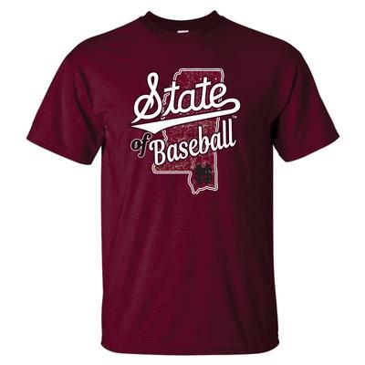 Mississippi State State of Baseball Short Sleeve Tee