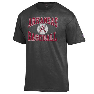 Arkansas Champion Men's Distressed Baseball Arch Tee