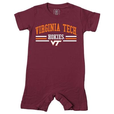 Virginia Tech Infant Arch with Stripes Short Romper