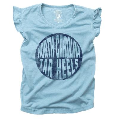 UNC Toddler Burn Out Ruffle Tee