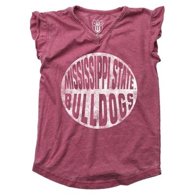 Mississippi State Kids Burn Out Ruffle Tee