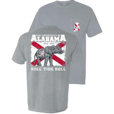 Alabama Elephant State Flag Comfort Colors Short Sleeve Tee