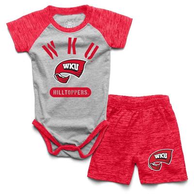 Western Kentucky Wes and Willy Infant Cloudy Yarn Onesie and Short Set