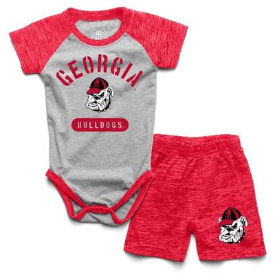 Georgia Wes and Willy Infant Cloudy Yarn Onesie and Short Set