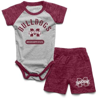 Mississippi State Wes and Willy Infant Cloudy Yarn Onesie and Short Set