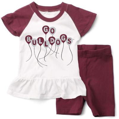 Mississippi State Wes and Willy Infant Ruffle Top with Balloons and Short Set