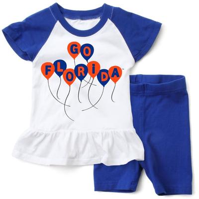 Florida Wes and Willy Toddler Ruffle Top with Balloons and Short Set