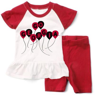 Georgia Wes and Willy Toddler Ruffle Top with Balloons and Short Set