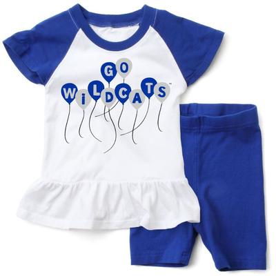 Kentucky Wes and Willy Toddler Ruffle Top with Balloons and Short Set