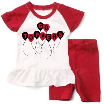 Western Kentucky Wes and Willy Toddler Ruffle Top with Balloons and Short Set
