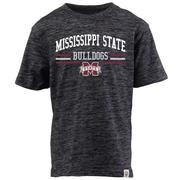 Mississippi State Wes And Willy Youth Cloudy Yarn Arch With Stripes Tee