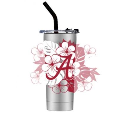 Alabama Floral Straw Tumbler
