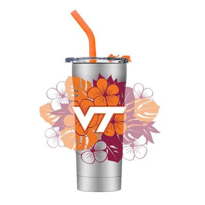 Virginia Tech Floral Straw Tumbler