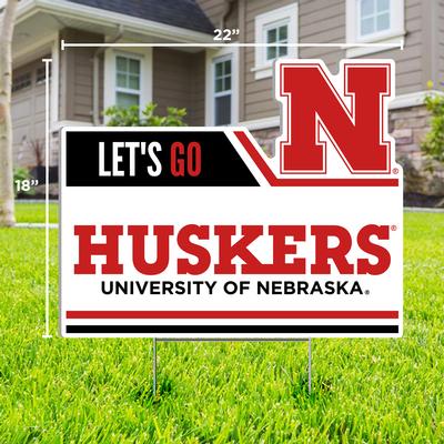 Nebraska Let's Go Huskers Lawn Sign
