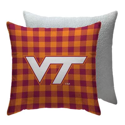 Virginia Tech Pegasus Buffalo Check Pillow