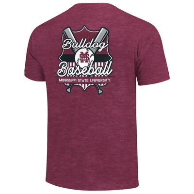 Mississippi State Patterned Baseball Shield Short Sleeve Comfort Colors Tee