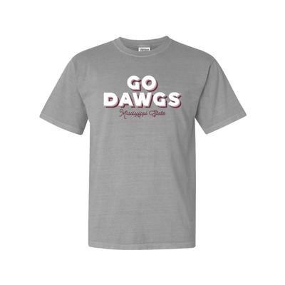 Mississippi State Summit Drop Shadow Go Dawgs Comfort Colors Tee