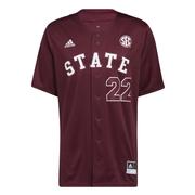  Mississippi State Adidas Replica Maroon Baseball Jersey