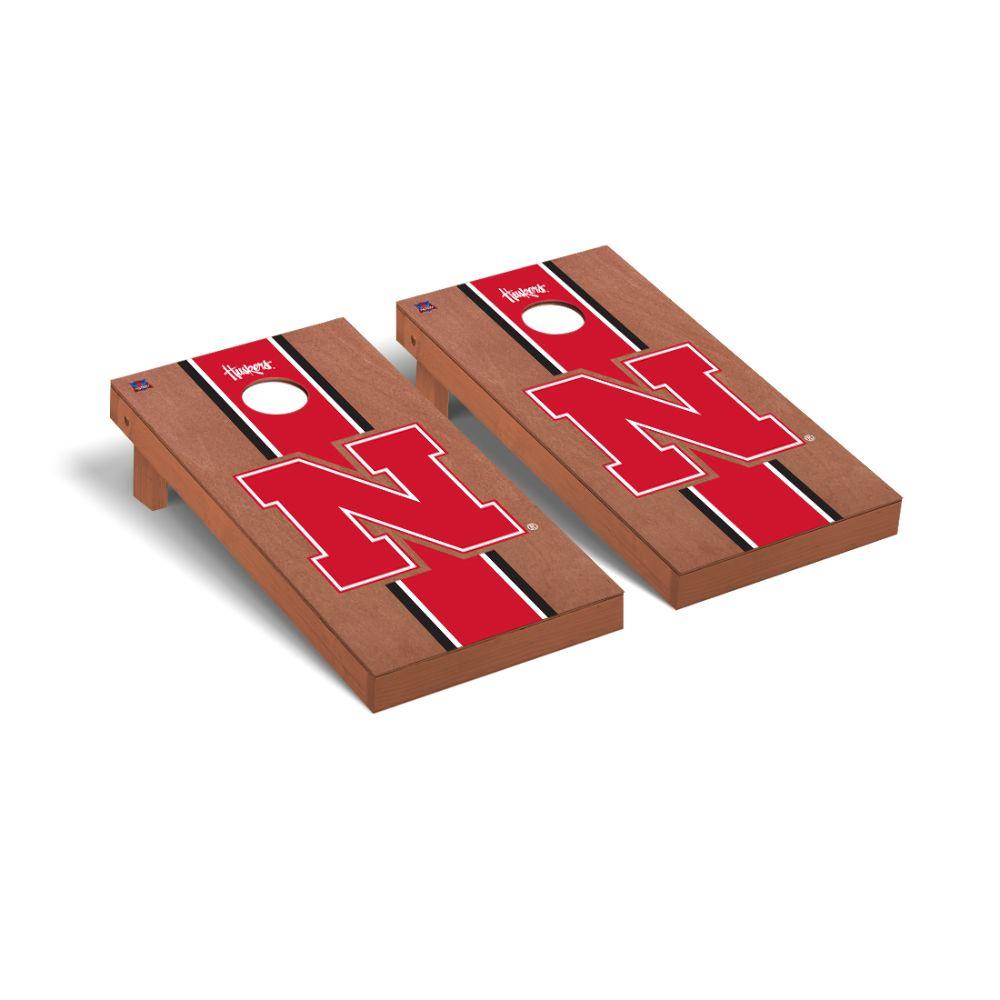  Nebraska Victory Tailgate Rosewood Stripe Cornhole Board Set