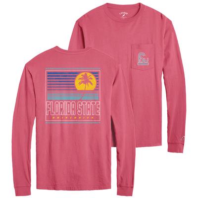 Florida State League Women's Palm Tree Long Sleeve Pocket Tee