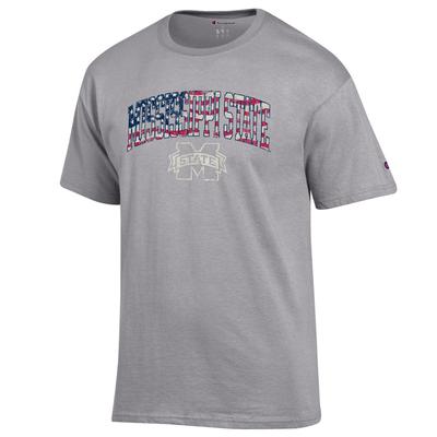 Mississippi State Champion Flag Fill Americana Arch Tee