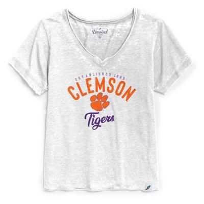 Clemson League Summer Break Loose Fit V-Neck Tee