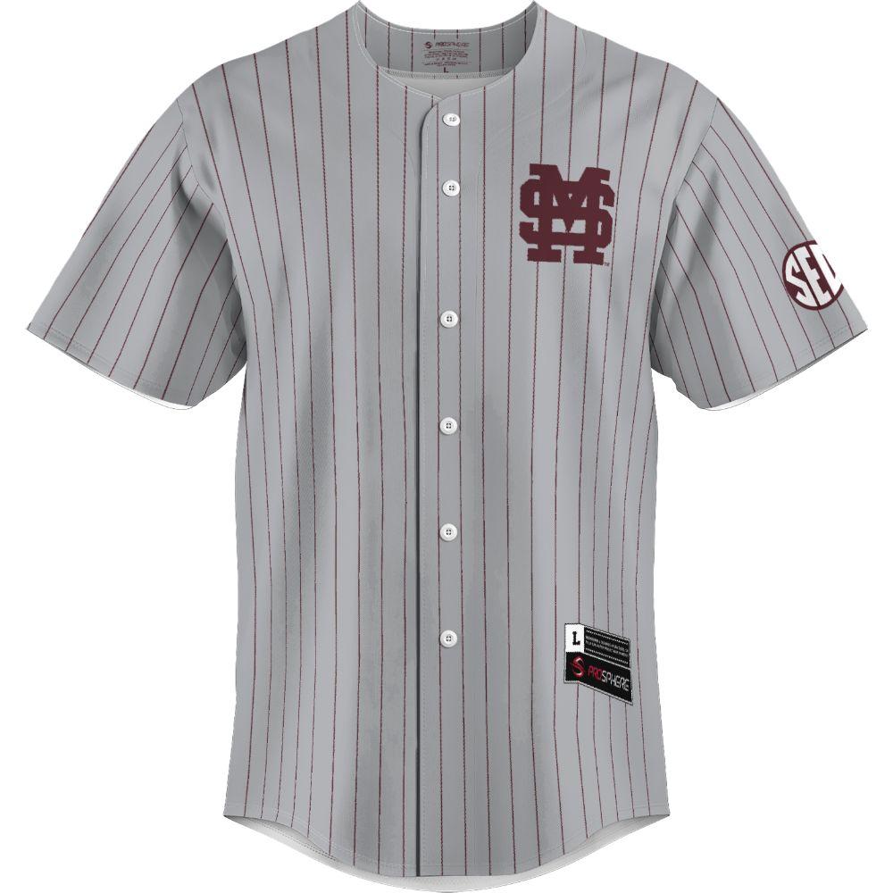 Bulldogs Mississippi State Pinstripe Baseball Jersey Alumni Hall