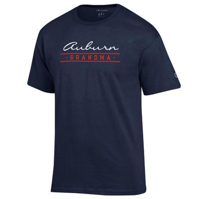 Auburn Champion Script Bar Grandma Short Sleeve Tee