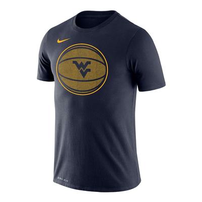 West Virginia Nike Drifit Legend Basketball Logo Short Sleeve Tee