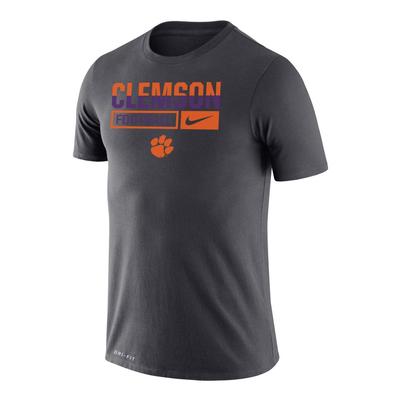 Clemson Nike Drifit Legend Split Color Football Short Sleeve Tee