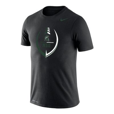 Michigan State Nike Drifit Football Element with Logo Short Sleeve Tee