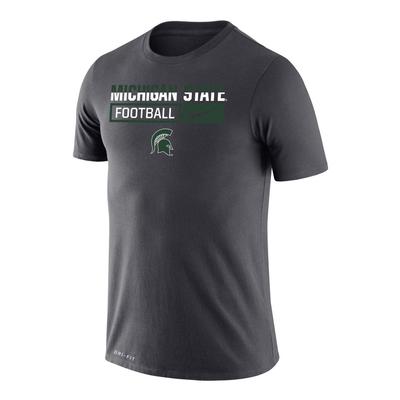 Michigan State Nike Drifit Football Split Color Short Sleeve Tee