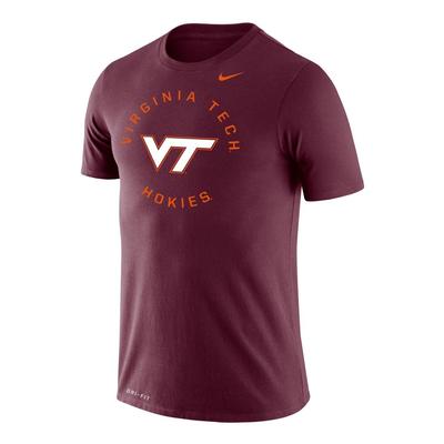 Virginia Tech Nike Drifit Legend Circle Logo Short Sleeve Tee