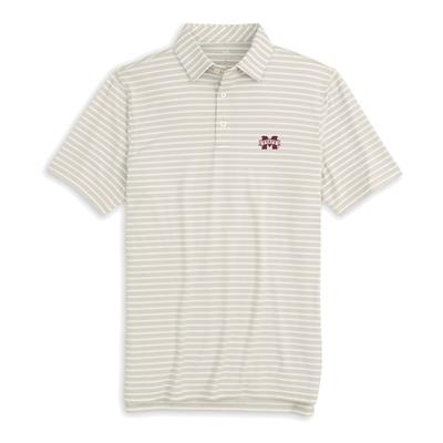 Mississippi State Southern Tide Ryder Stripe Performance Polo