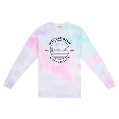 Michigan State Uscape Starry Scape Pastel Hand Dyed Tee