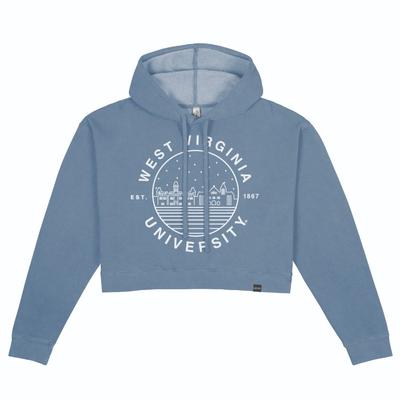 West Virginia Uscape Women's Starry Scape Pigment Dye Crop Hoodie