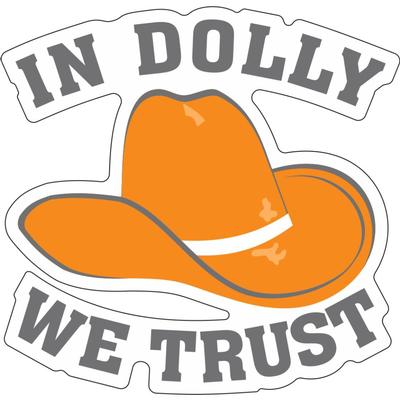 4 inch In Dolly We Trust Cowboy Hat Decal