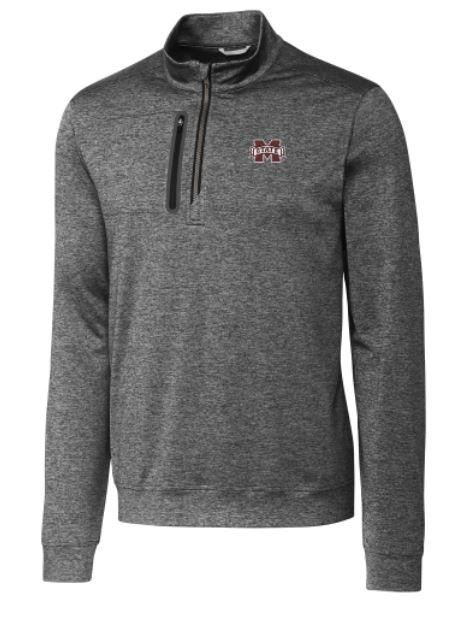  Mississippi State Cutter & Buck Big & Tall Stealth Half Zip Pullover