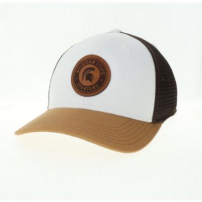 Michigan State Legacy Mid-Pro Leather Patch Trucker Hat