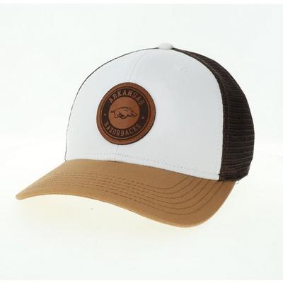 Arkansas Legacy Mid-Pro Leather Patch Trucker Hat