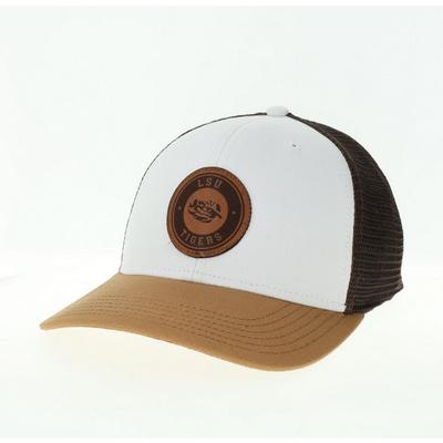 LSU Legacy Mid-Pro Leather Patch Trucker Hat