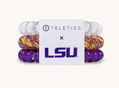 Purple, Gold and White Large TeleTies 