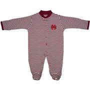  Mississippi State Infant Interlock Ms Striped Footed Romper