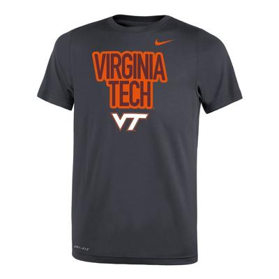 Virginia Tech Nike YOUTH Drifit Legend Short Sleeve Tee
