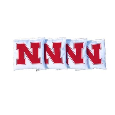 Nebraska Victory Tailgate White Cornhole Bag Set