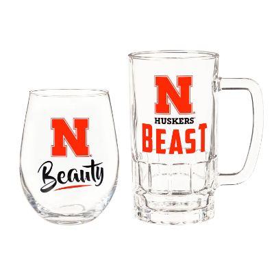 Nebraska Beauty & Beast Glass Set
