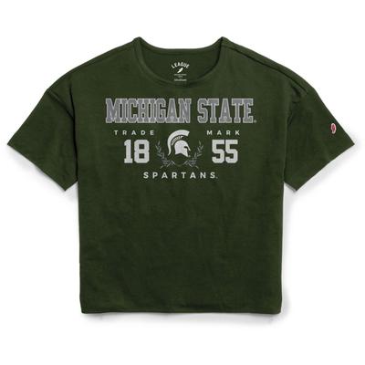 Michigan State League All Day Boxy Bay Leaf Tee