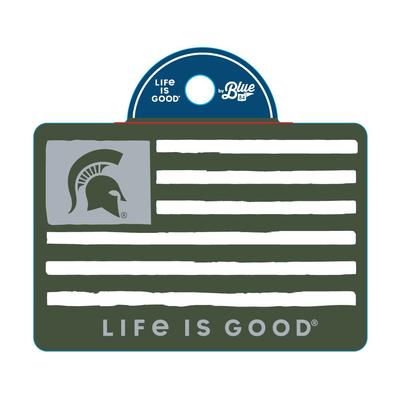 Michigan State Life is Good Flag Decal