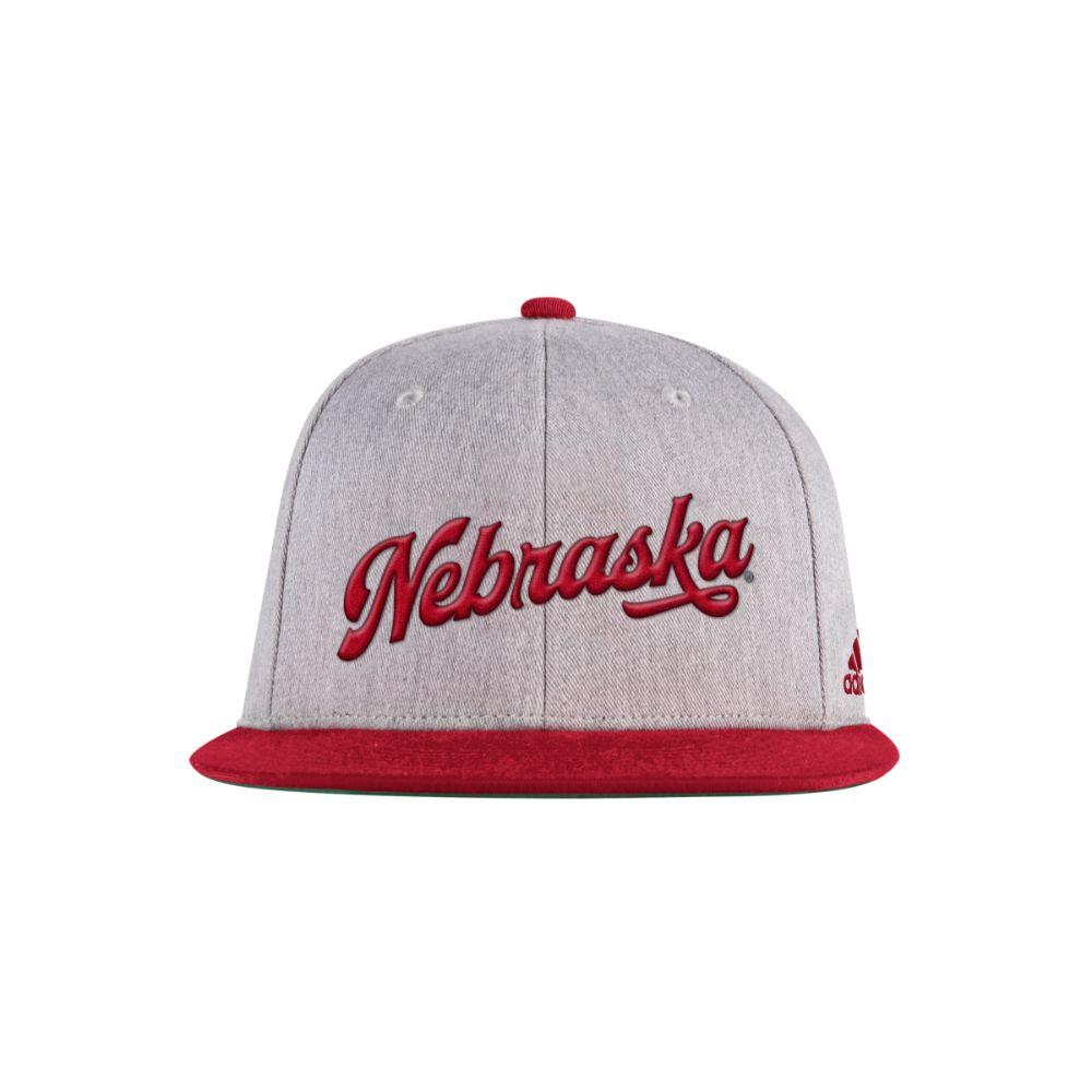  Nebraska Adidas Script Snapback Hat